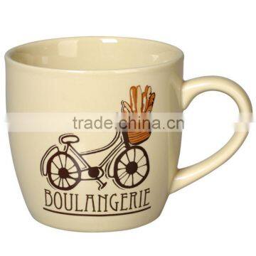 Fashionable cream novel ceramic mug