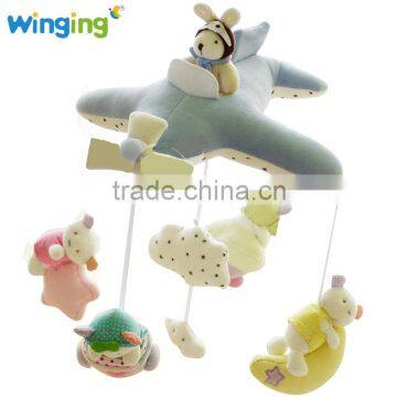 Alibaba hot China wholesale plush animal toy hanging on baby crib musical mobile