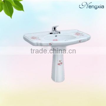 B80-1 ceramic flower pedestal basin