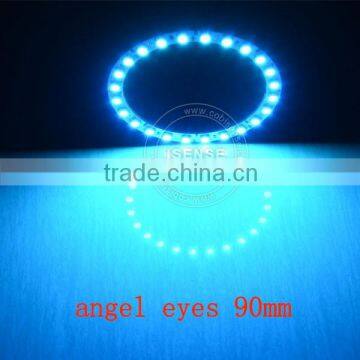 20 colors changing Epistar chips 5050 smd White PCB 90mm full circle DC12v led angel eyes china wholesale auto parts