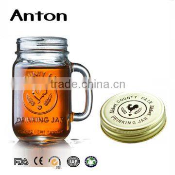 Wholesale Engraving glass bottle mason jars with lid wine