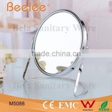 Brass round desktop mirror 8 inch double side makeup mirror