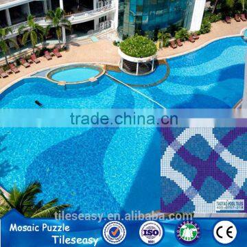 All Kinds Blue Mosaic Flower Patterns for Swimming Pool Decorative