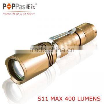POPPAS S11 T6 10W rechargeable zoom adjustable led flashlight