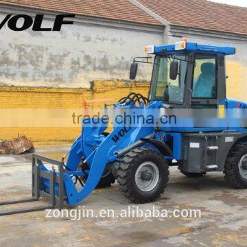 small wheel loader ZL12F, small wheel loader for sale, log clamp on the smal loader