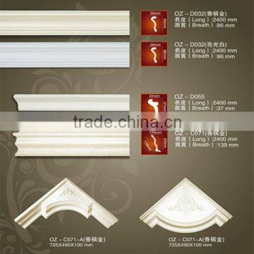 Latest style polyurethane plain mouldings / pu cornice for Hone&Interior decoration