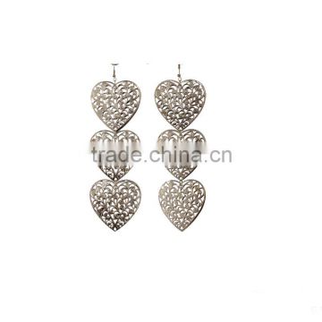 2014 fashion heart shaped clip on earrings