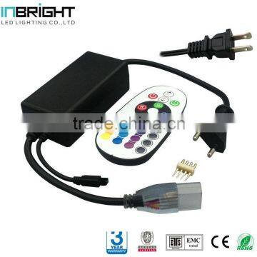 Black Color 120V 220V SMD5050 RGB LED Strip Light Controller with Remote Control