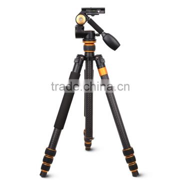 Q988C 66'' 15KG Load Carbon Fiber Panhead Digital DSLR Video Photographic Camera Monopod Tripod