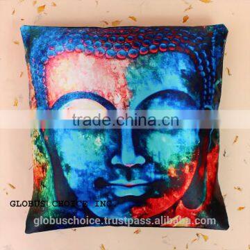 Indian Digital print BUDDHA Multicolor Cushion Cover