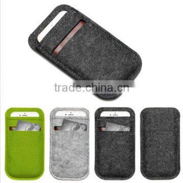 Mobile Phone Bags Case Cover Wool Felt Wallet phone bag For iPhone 6 Plus 5.5 inch For Samsung Note 3 4 case