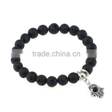 Handmade Fashion Unisex Popular Nature Volcanic Cute Pendant Elasticity Bracelet