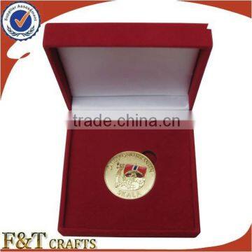 high end decorative best christmas gift set velvet gold sovereign coin box for business partner