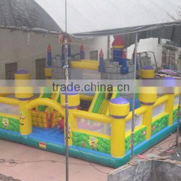 2014 hot sale inflatable animal park, inflatable SpongeBob theme fun city, inflatable castle theme amusement park for kids