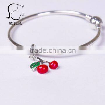 Leaves Enamel Silver Initial Letter Pendant photo-5