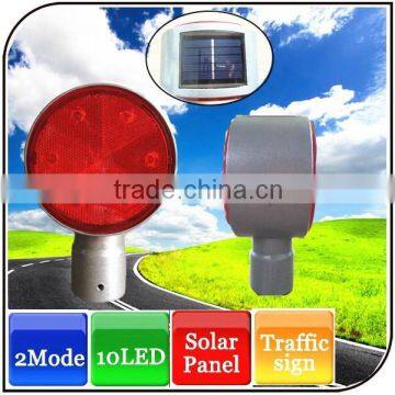 12LED waterproof aluminum alloy PC 2mode led traffice sign solar traffic light