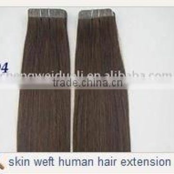 2012 new style Popualr AAA+ grade #4 skin weft seamless hair extensions