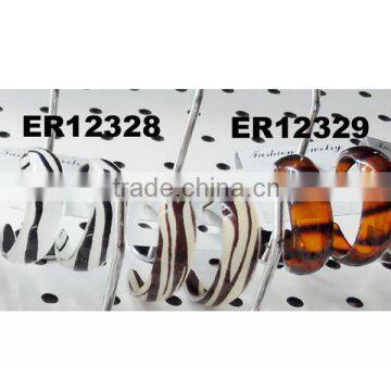 fashion zebra printed clear plastic hoop earrings