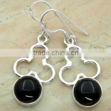 Beautiful ! BLACK ONYX Earrings & .925 Sterling Silver Earrings, silver jewelry wholesaller