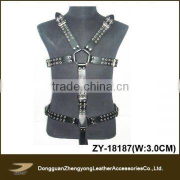 Full body safety sexy men leather harness