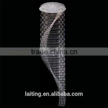 modern crystal rain drop chandelier lighting for stair