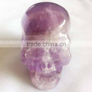 Pure Handmade Amethyst Skull Handicraft photo-2