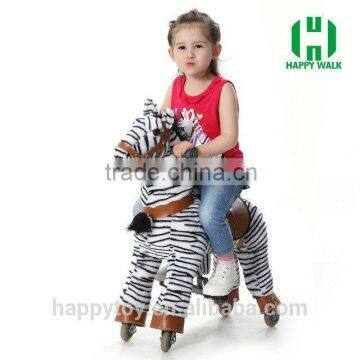 HI wholesale kids plush zebra ride on toys for kids with EN71