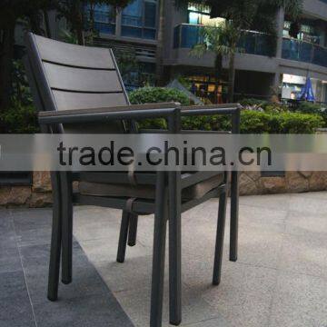 Home garden padded polywood stackable garden chair