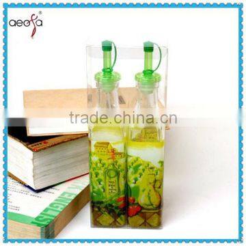 glass bottle of oil decal printing bottle of vinegar