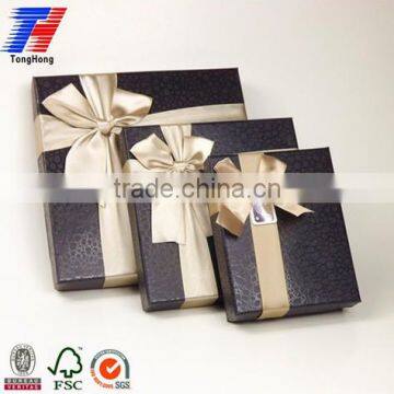 High end popular exquisite chocolate paper box with ribbon for sale