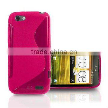 hot pink S-line Gel silicon Case Rubber Skin Tpu Cover For htc one v