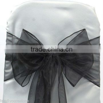 BLACK ORGANZA SASHES CHAIR BOW SASH WEDDING SASHES