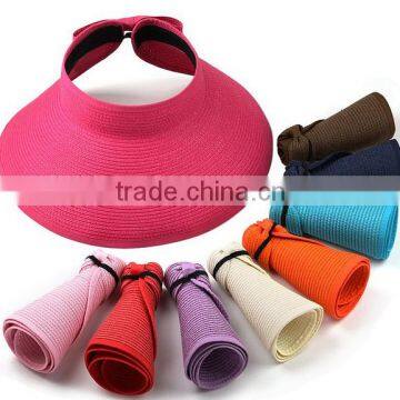 2016 New Fashion Beach Wide Brim Straw Visor Hat Cap