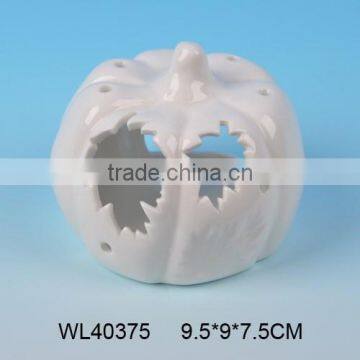 White porcelain craft for LED with halloween pumpkin design