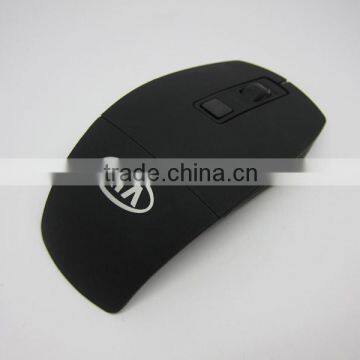 black desktop usb folding wireless mouse