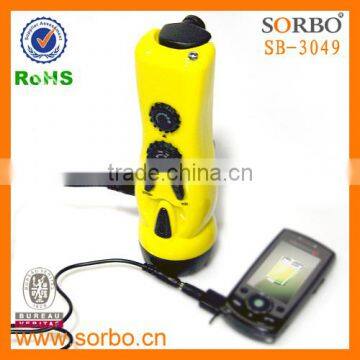 Handcrank LED Flashlight FM Radio photo-3