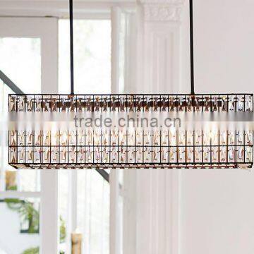 12.10-14 CRYSTAL RECTANGULAR CHANDELIER like jewelry for the home within, it sparkles in a room