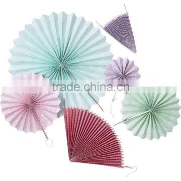 2015 NEW Rosette Paper Hand Fans Wedding party hanging decoration