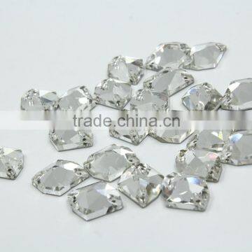 Factory Price Polygon Shape Crystal Sew on Glass Stone for Sewing Dress photo-3