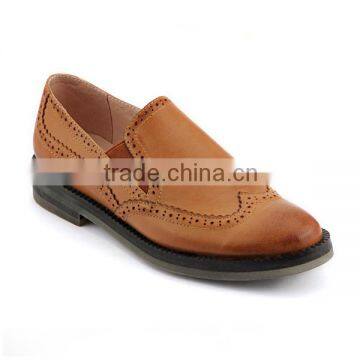 Alibaba shoes manufacturer hot sale latest ladies design cheap brown high quality genuine leather casual shoes for women