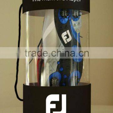 factory price cylindrical shoe box packaging with transparent plastic wholesale