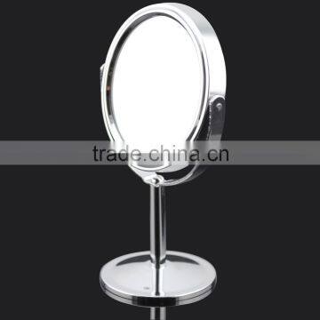 Decobrous 3-inch mini Desktop Two-sided Swivel Vanity Mirror with 2x Magnification in chrome finish