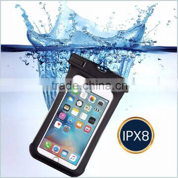 2016 New design PVC cell phone Waterproof bag with clear side windows for swimming