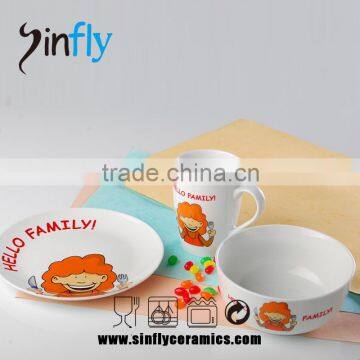 Hot Selling Decal Children Ceramic Porcelain Dinner Set photo-3