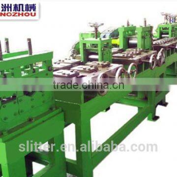 Automatic flat steel chamfering, straigthening and cut to length line machine