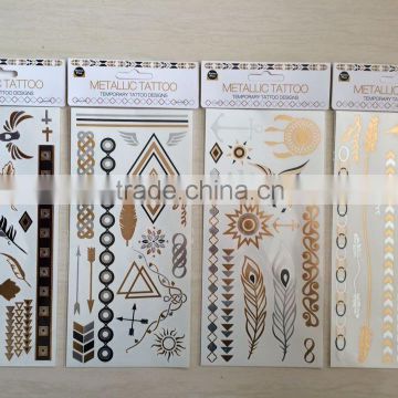 Flash gold& Silver tattoo glitter metallic temporary tattoo