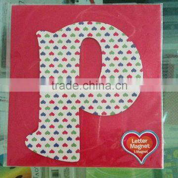 letter P shape soft fridge magnet