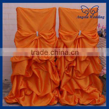 CH003S New fancy universal ruffled wedding organge gathered chair cover