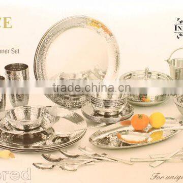 Indian Art Villa Royal Steel Dinner Set of 52 Pieces Kitchen Wedding Gift Restaurant Hotel Home