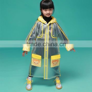 2016 disposable plastic Creative cute cartoon wholesale children raincoat